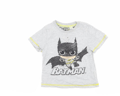 Batman Boys Grey   Basic T-Shirt Size 2-3 Years  - batman