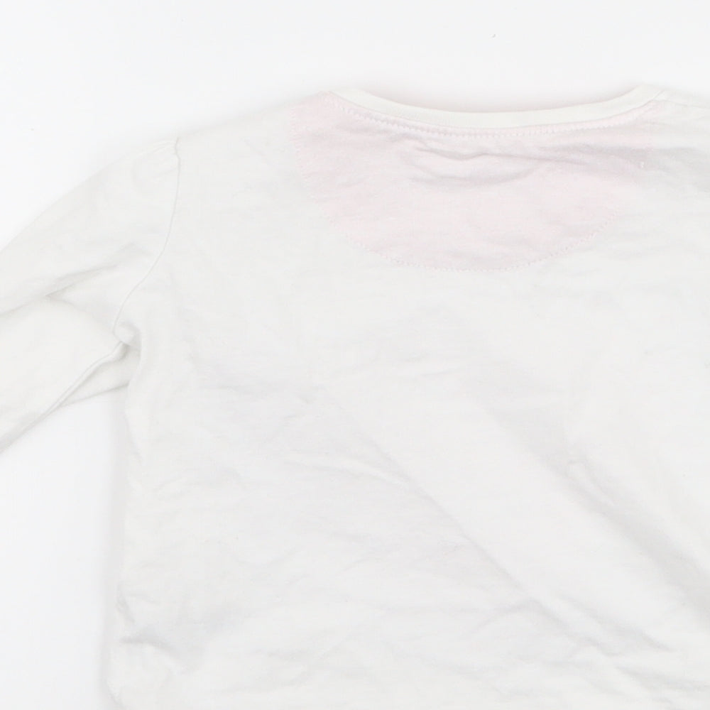 Mothercare Girls White   Basic T-Shirt Size 6-9 Months  - Love heart