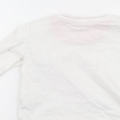 Mothercare Girls White   Basic T-Shirt Size 6-9 Months  - Love heart