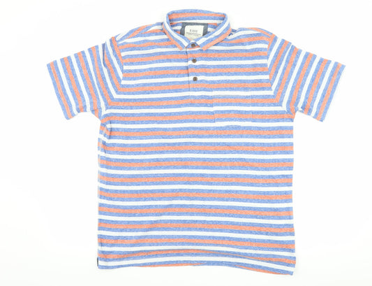 Matalan Mens Blue Striped   Polo Size L