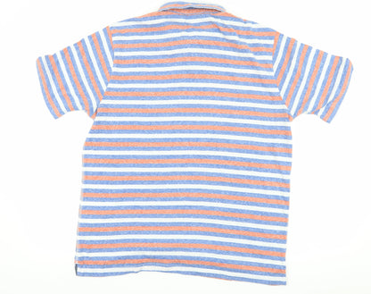Matalan Mens Blue Striped   Polo Size L
