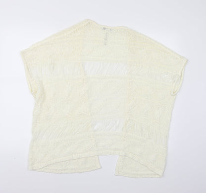 George Womens White  Knit Cardigan Jumper Size L