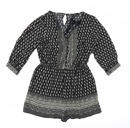 Atmosphere Womens Black Geometric  Playsuit One-Piece Size 10