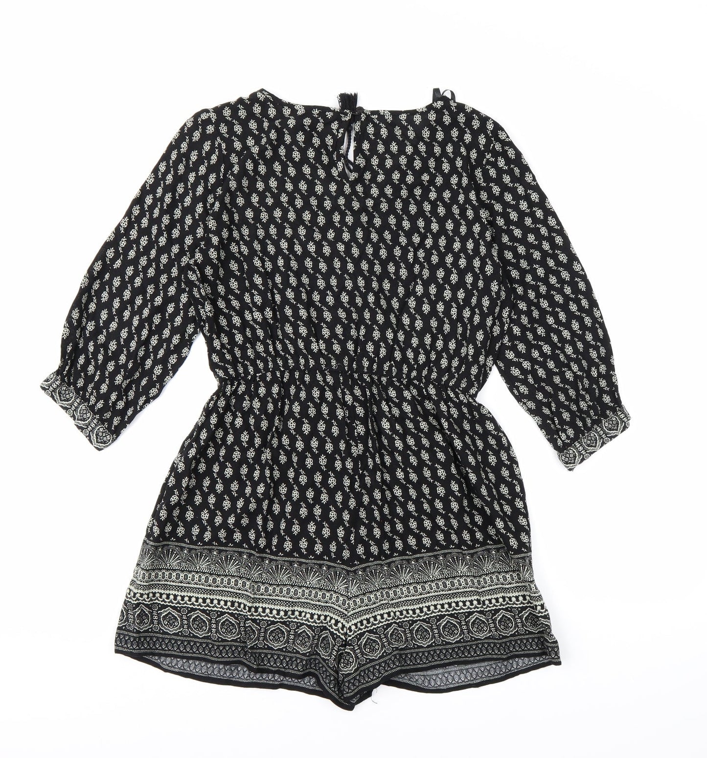 Atmosphere Womens Black Geometric  Playsuit One-Piece Size 10