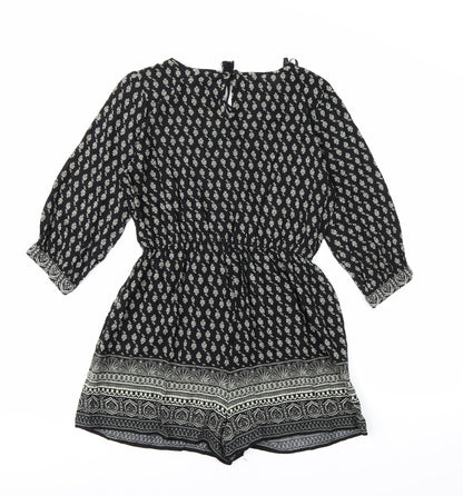 Atmosphere Womens Black Geometric  Playsuit One-Piece Size 10