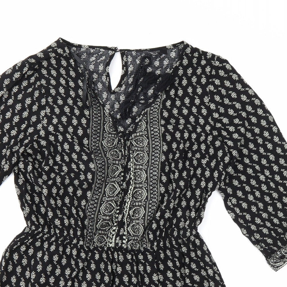 Atmosphere Womens Black Geometric  Playsuit One-Piece Size 10