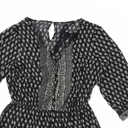 Atmosphere Womens Black Geometric  Playsuit One-Piece Size 10