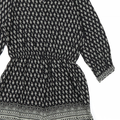 Atmosphere Womens Black Geometric  Playsuit One-Piece Size 10