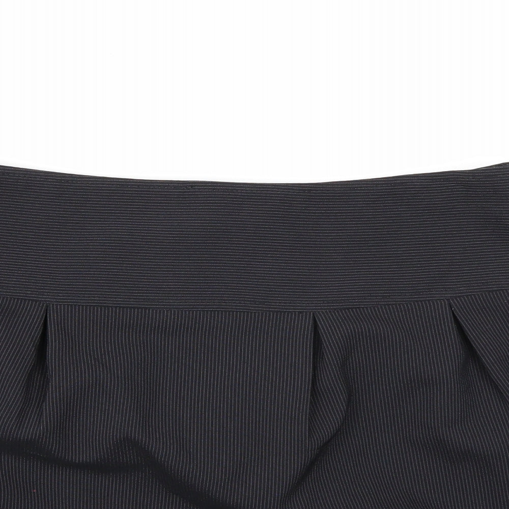 Evie Collection Womens Blue Striped Rayon A-Line Skirt Size 12