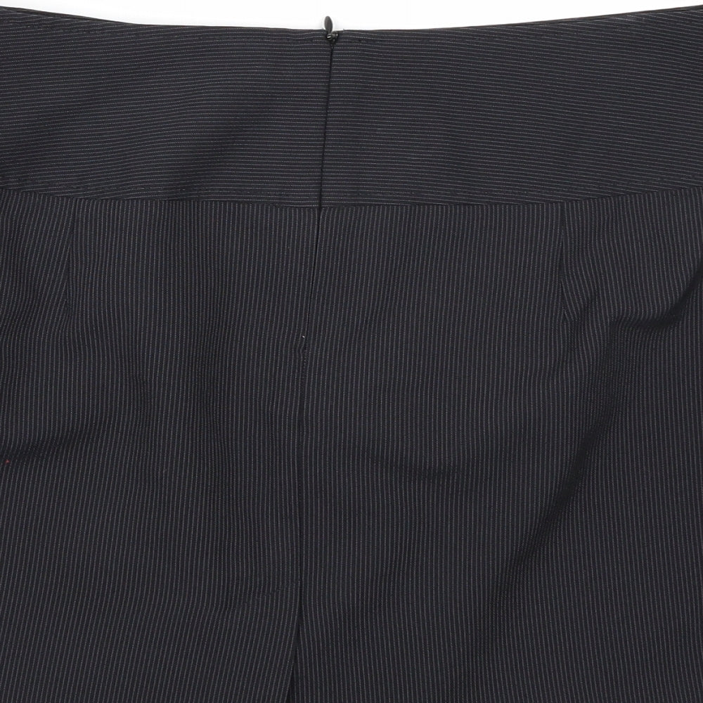 Evie Collection Womens Blue Striped Rayon A-Line Skirt Size 12