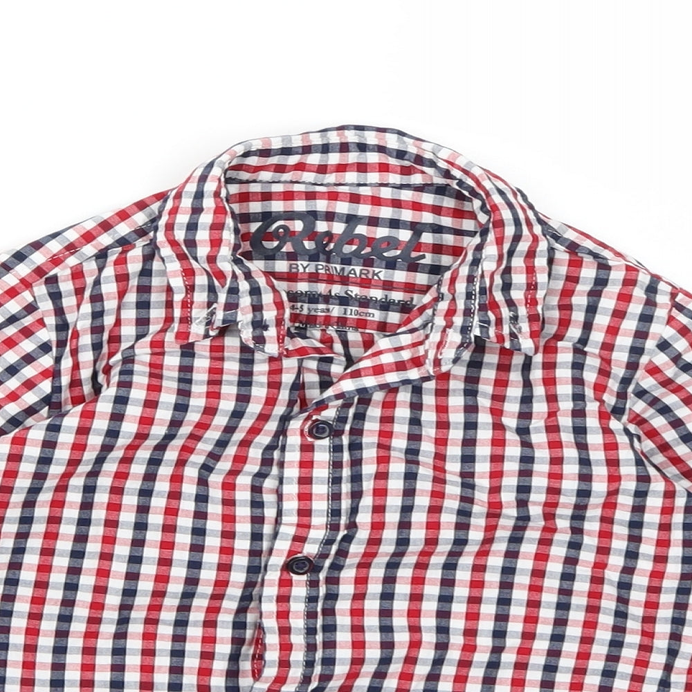 Rebel Boys Red Check  Basic Button-Up Size 4-5 Years