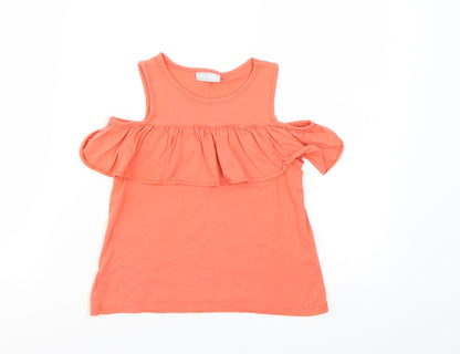 Matalan Girls Pink   Basic T-Shirt Size 6 Years  - Salmon Pink