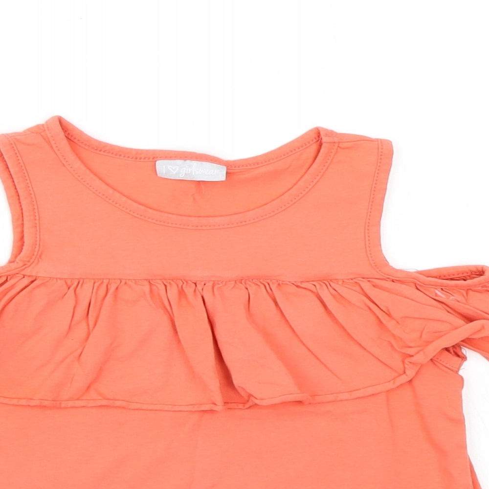 Matalan Girls Pink   Basic T-Shirt Size 6 Years  - Salmon Pink