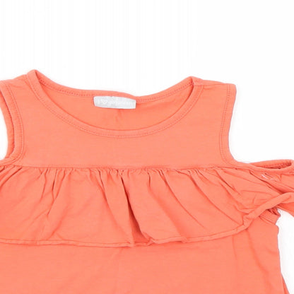 Matalan Girls Pink   Basic T-Shirt Size 6 Years  - Salmon Pink