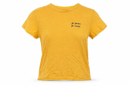 Womens UK Size XS Divided by H&M Yellow Cropped T-Shirt