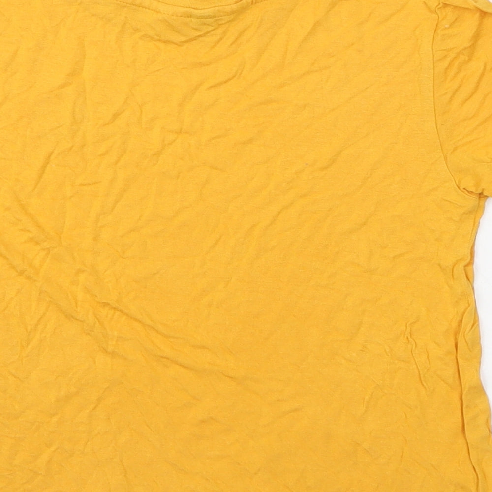Womens UK Size XS Divided by H&M Yellow Cropped T-Shirt