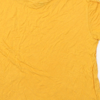 Womens UK Size XS Divided by H&M Yellow Cropped T-Shirt
