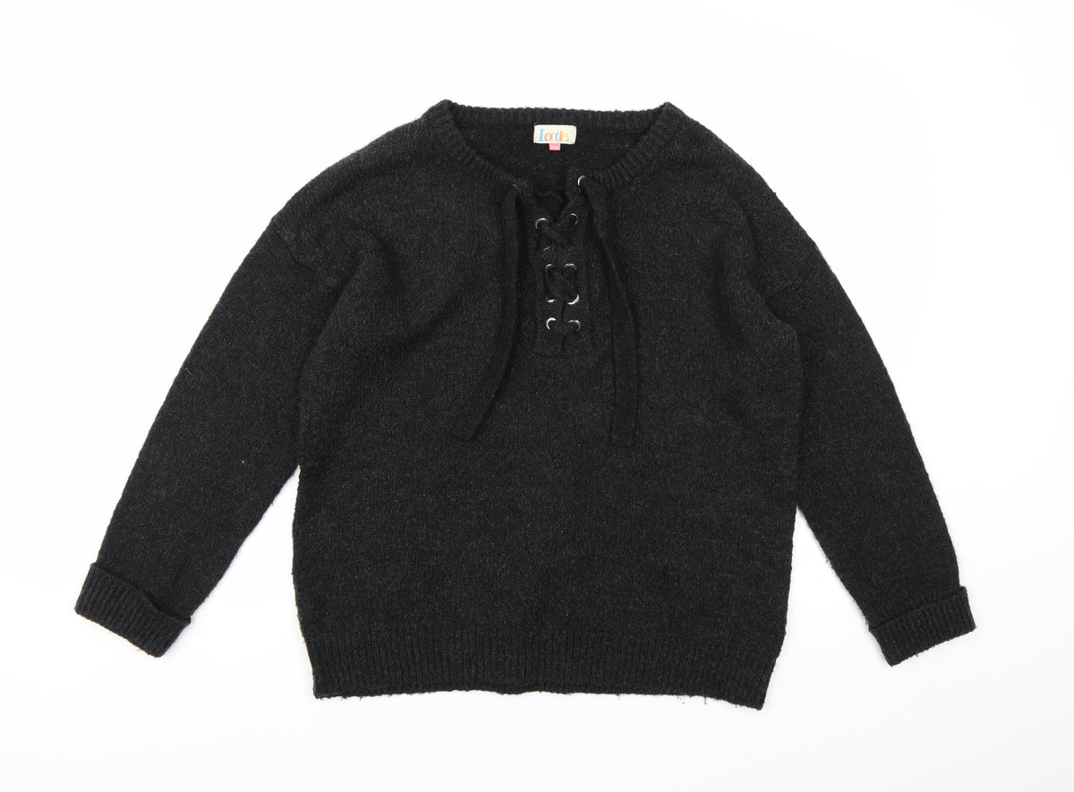 Lottie Womens Grey  Knit Pullover Jumper Size 12