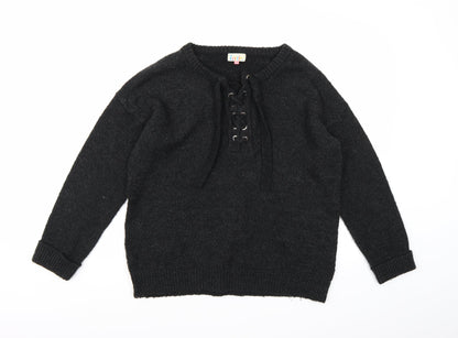 Lottie Womens Grey  Knit Pullover Jumper Size 12
