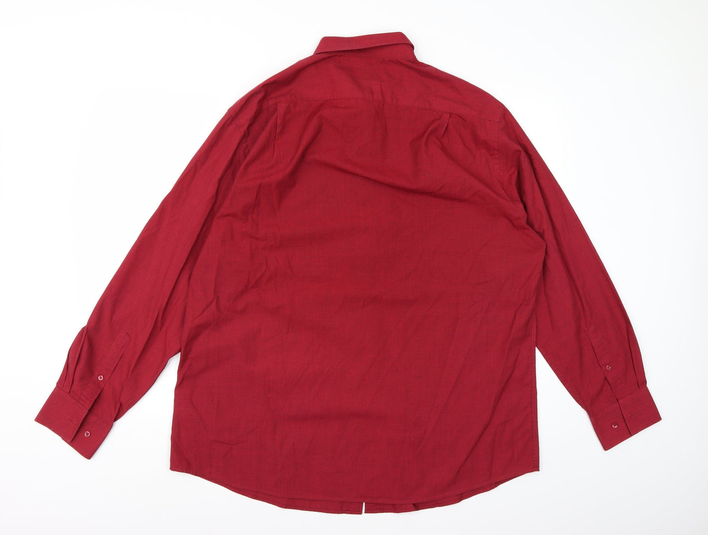 Mens UK Size 17.5 Debenhams Red  Button-Up Long Sleeve Casual Shirt