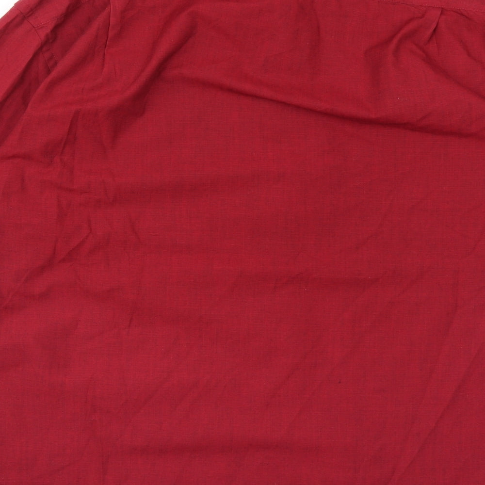 Mens UK Size 17.5 Debenhams Red  Button-Up Long Sleeve Casual Shirt