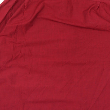 Mens UK Size 17.5 Debenhams Red  Button-Up Long Sleeve Casual Shirt