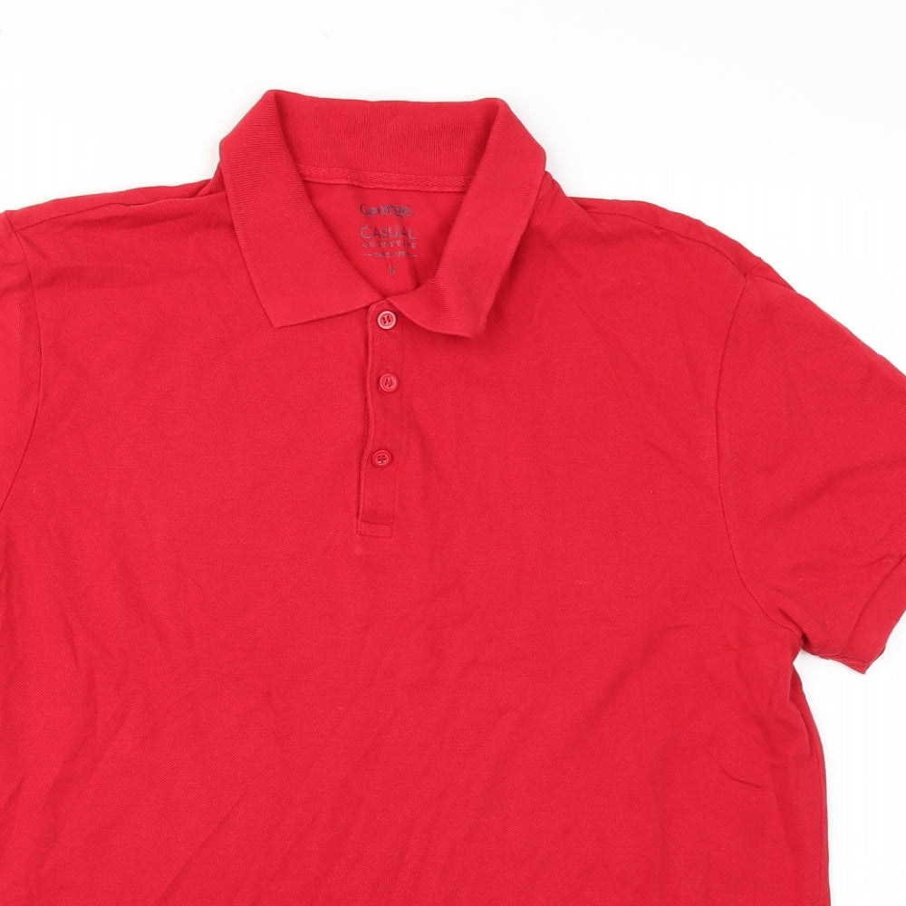 George Mens Red    Polo Size L