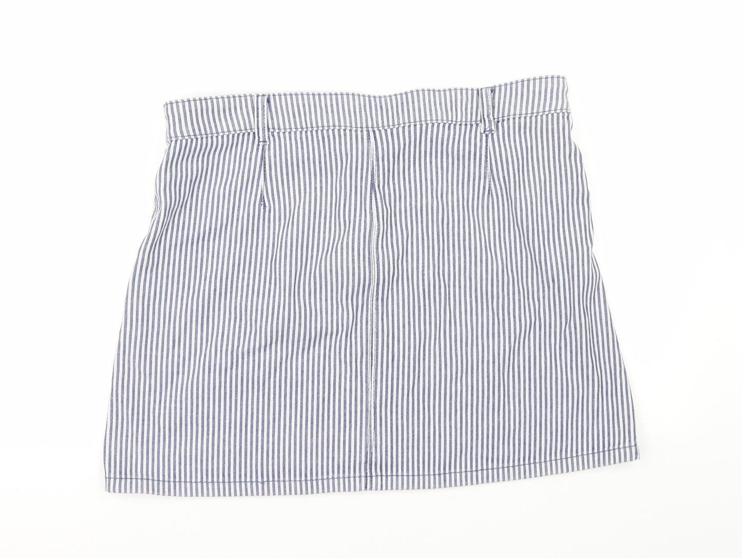 TU Womens Blue Striped  A-Line Skirt Size 14