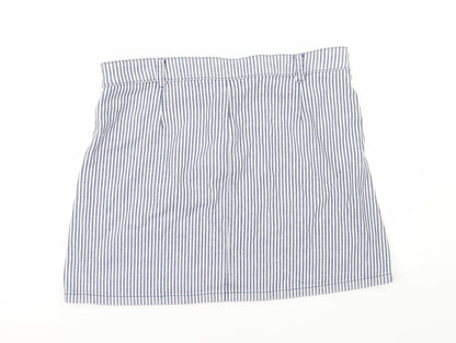 TU Womens Blue Striped  A-Line Skirt Size 14