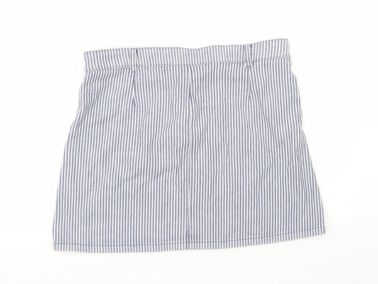 TU Womens Blue Striped  A-Line Skirt Size 14