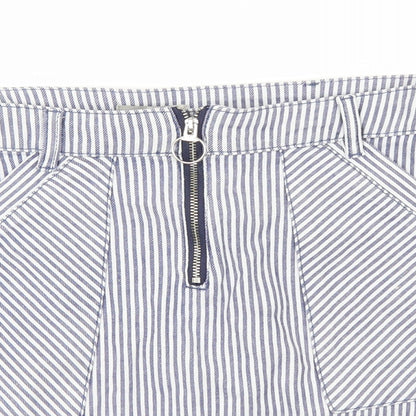 TU Womens Blue Striped  A-Line Skirt Size 14