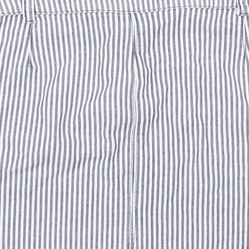 TU Womens Blue Striped  A-Line Skirt Size 14