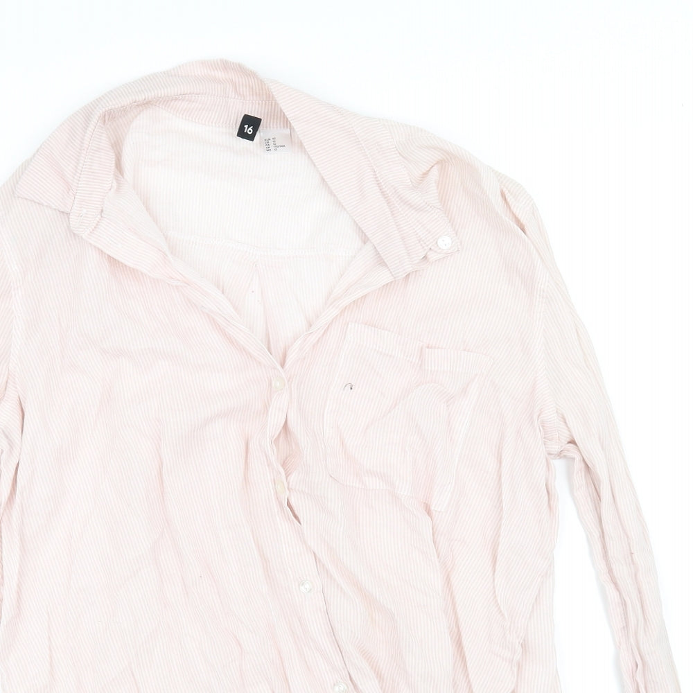Mens UK Size 34 H&M Pink  Button-Up Long Sleeve Casual Shirt