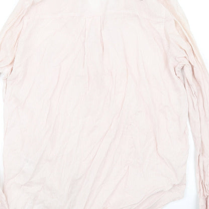 Mens UK Size 34 H&M Pink  Button-Up Long Sleeve Casual Shirt