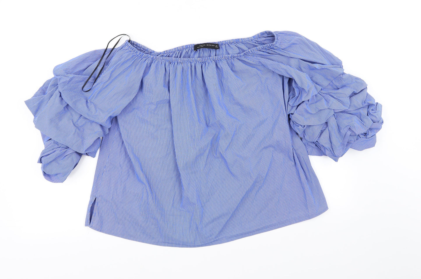 Womens UK Size L Zara Blue Basic T-Shirt