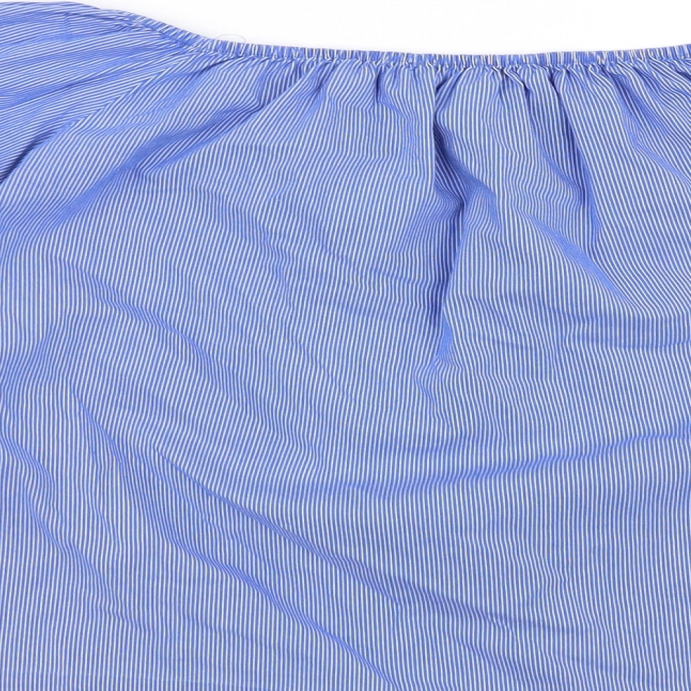 Womens UK Size L Zara Blue Basic T-Shirt