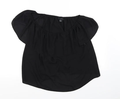 Womens UK Size 12 Atmosphere Black Basic T-Shirt