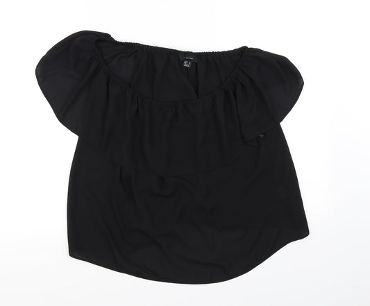 Womens UK Size 12 Atmosphere Black Basic T-Shirt
