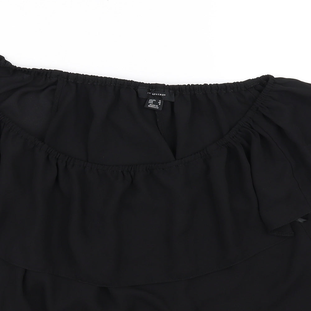 Womens UK Size 12 Atmosphere Black Basic T-Shirt