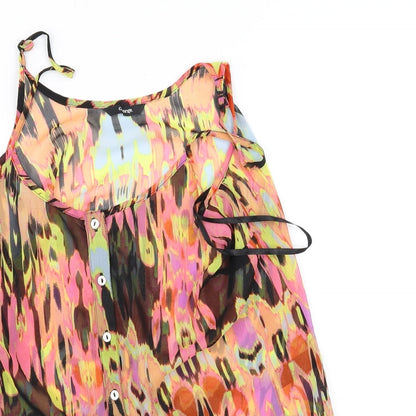 Womens UK Size 10 George Orange Basic Button-Up