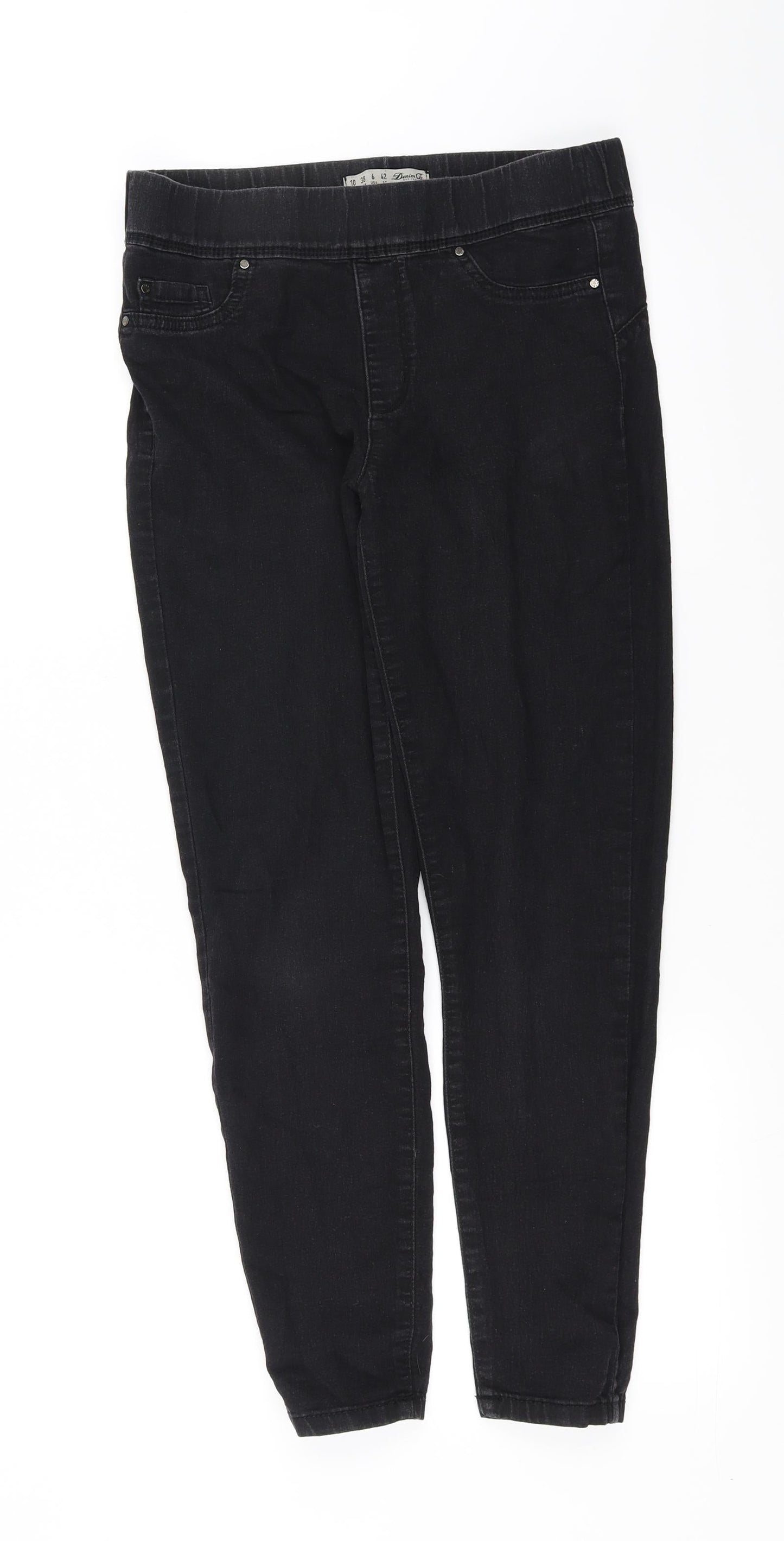 Womens UK Size 10 denimco Regular Fit Skinny Black Jeans