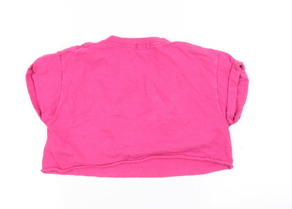 River Island Girls Pink   Cropped T-Shirt Size 5-6 Years