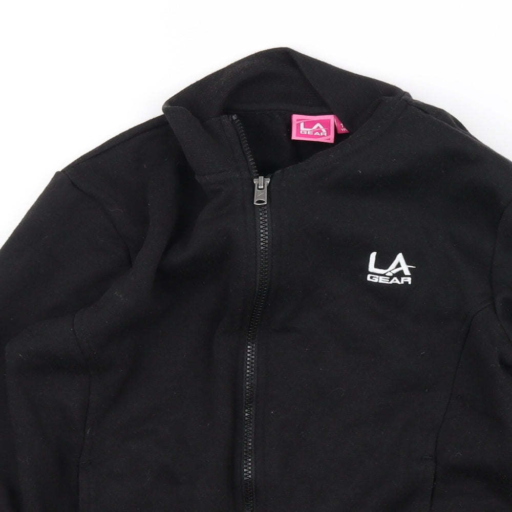 LA Gear Girls Black   Full Zip Jumper Size 13 Years