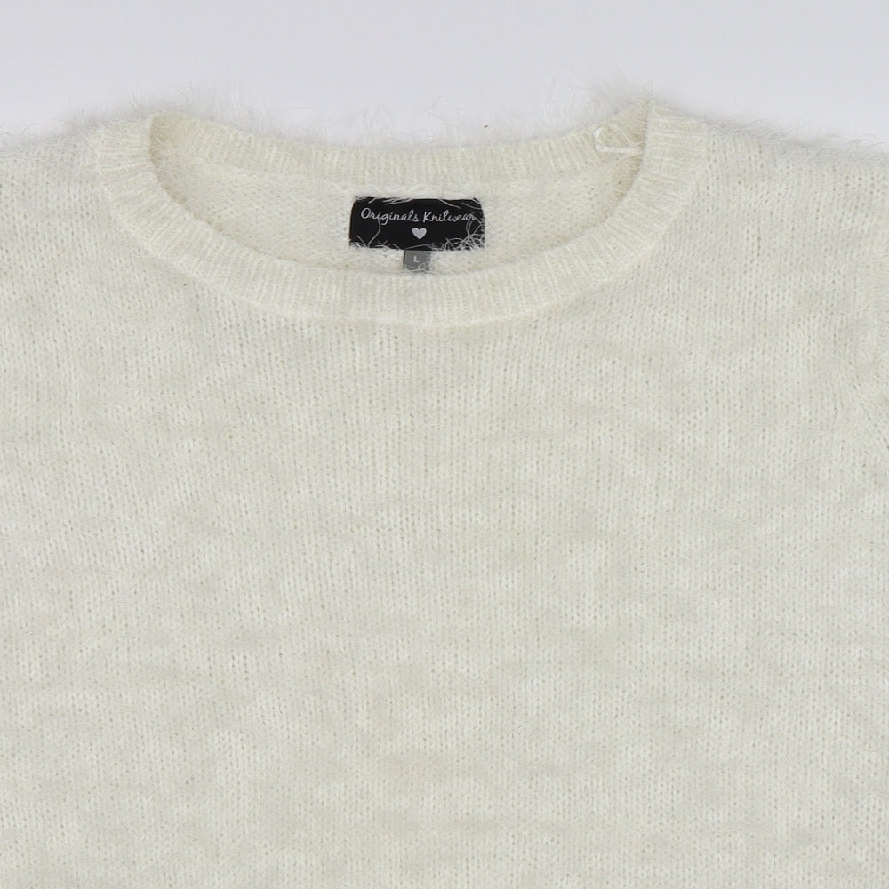 Originals Knitwear Womens White   Pullover Jumper Size L