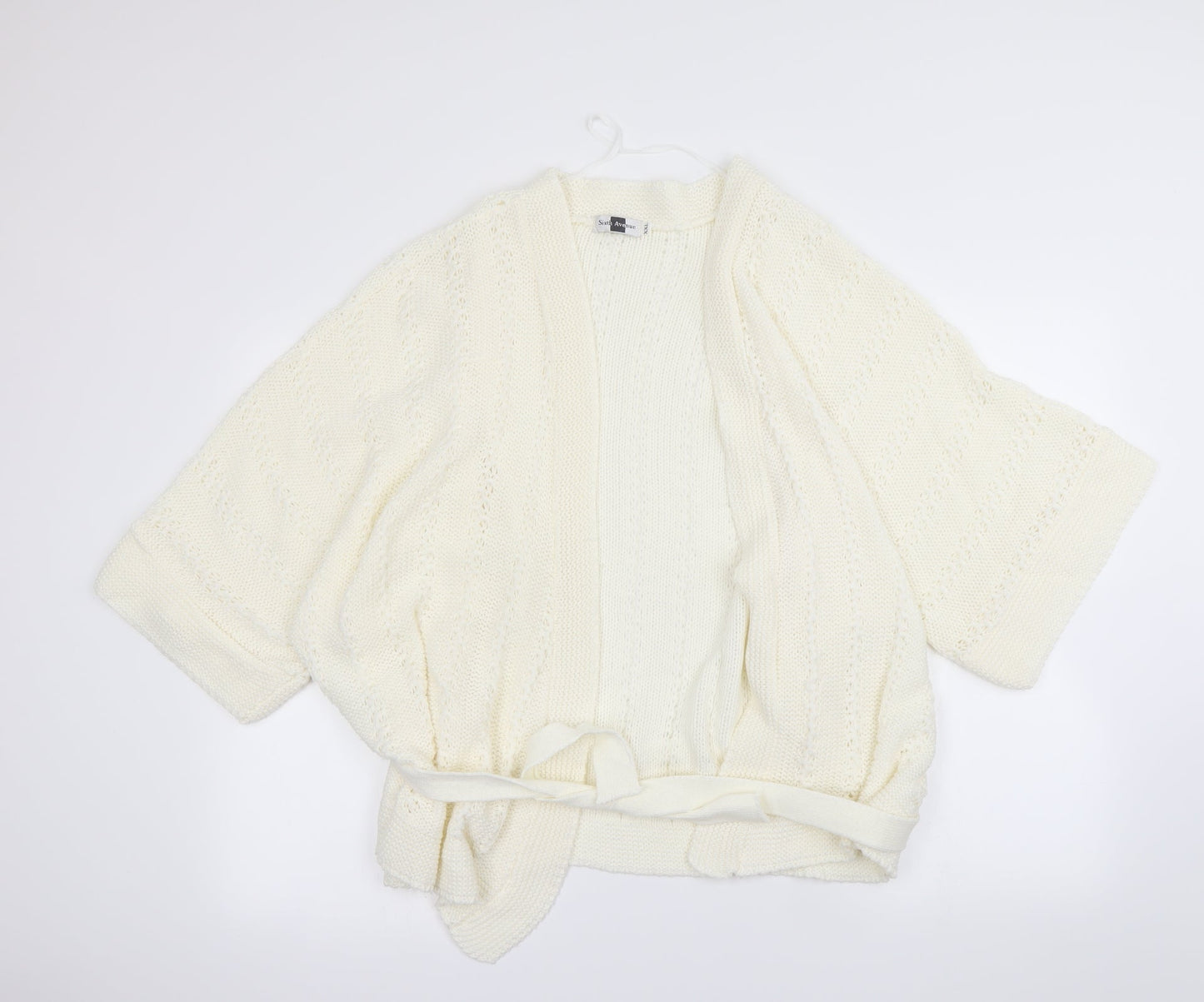 sixth Avenue Womens Ivory   Cardigan Jumper Size 2XL