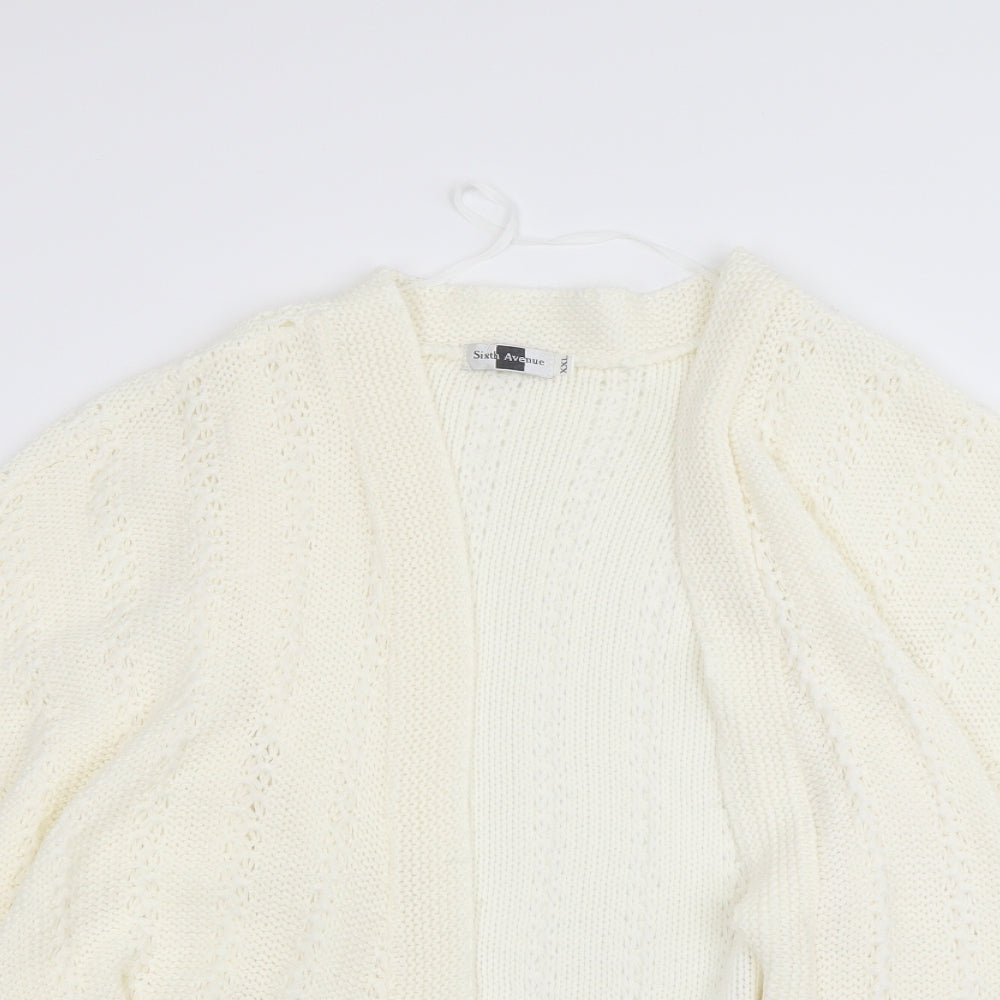 sixth Avenue Womens Ivory   Cardigan Jumper Size 2XL