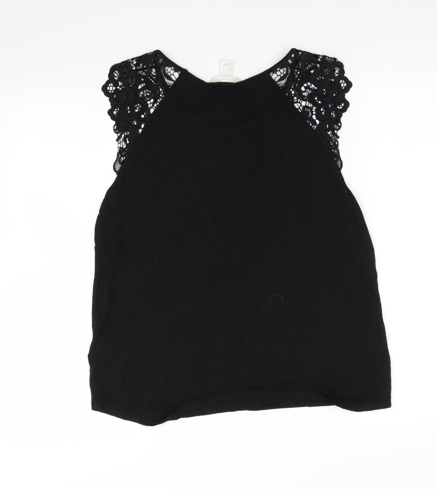 Womens UK Size S H&M Black Basic Tank
