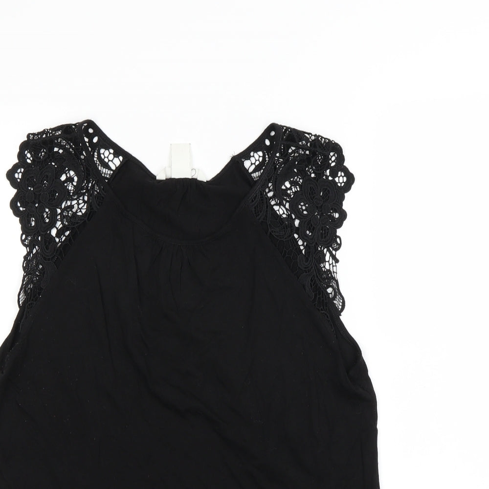 Womens UK Size S H&M Black Basic Tank
