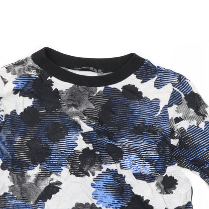 Atmoshere Womens Blue Floral  Pullover Sweatshirt Size 10
