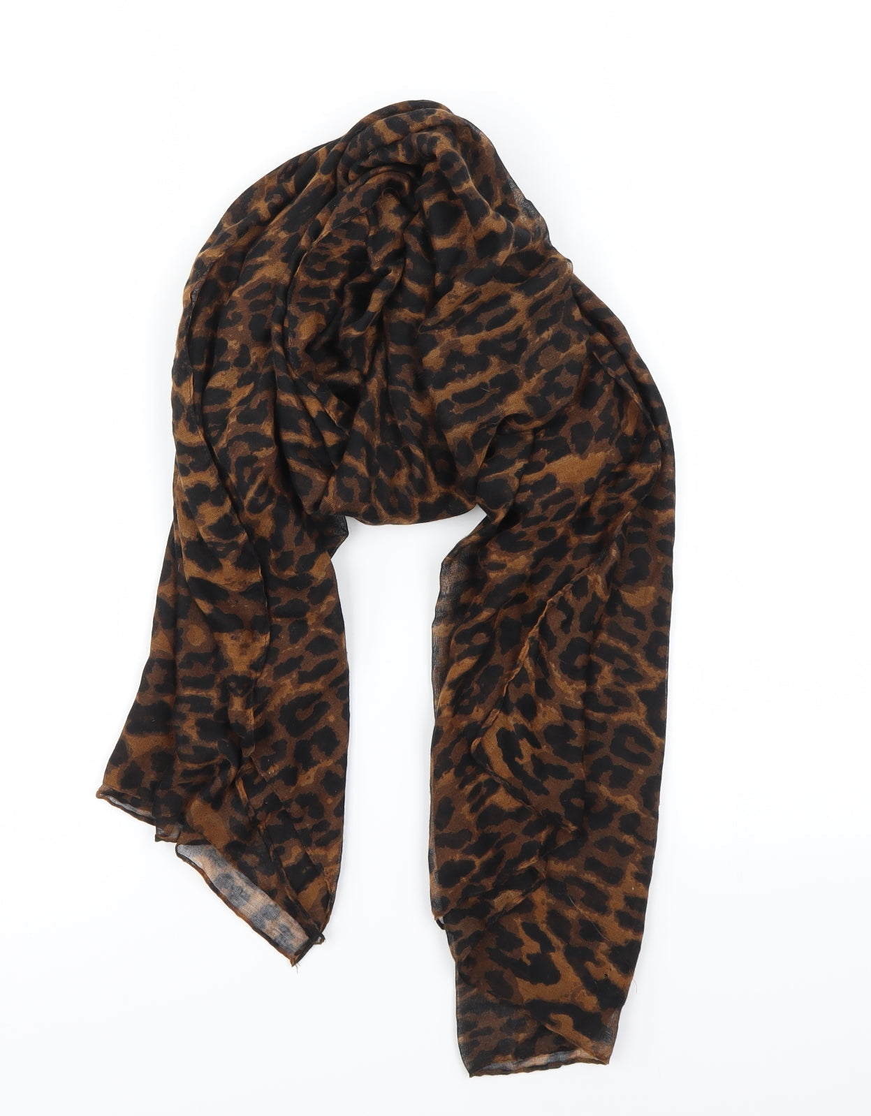 Preworn Womens Beige Animal Print   Scarf